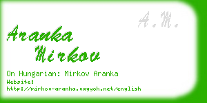 aranka mirkov business card
